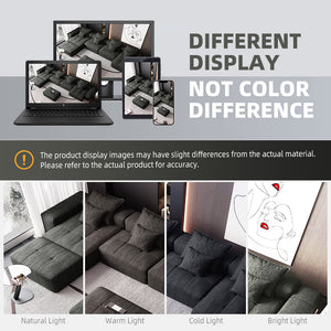 English Elm Modern Oversized Modular Sectional Sofa - Plush Chenille, 8 Pillows, No Assembly, Stylish Comfort! W1885S00070