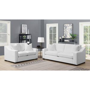 English Elm Chelan Plush Sofa and Loveseat Set with Sloped Arms for Contemporary Living Rooms B062S01791