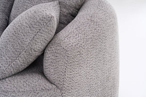 English Elm 360° Swivel Chair upholstered barrel accent chair with plush high-resilience foam and pillows for comfort Gray W2231P261425