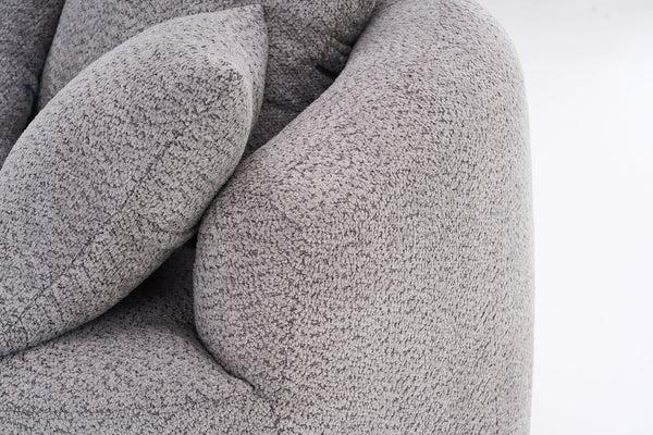 English Elm 360° Swivel Chair upholstered barrel accent chair with plush high-resilience foam and pillows for comfort Gray W2231P261425