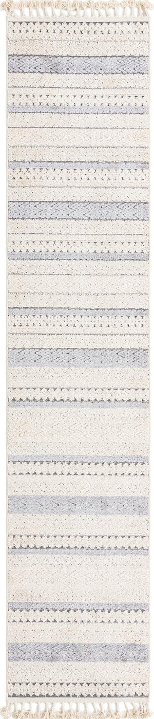 Unique Loom Arlo Matti Machine Made Striped Rug Sandy Beige, Beige/Gray 2' 7" x 12' 2"
