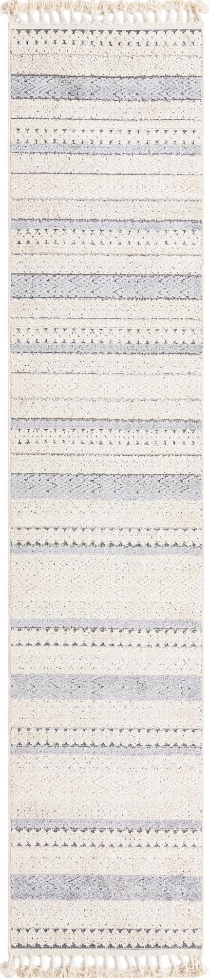 Unique Loom Arlo Matti Machine Made Striped Rug Sandy Beige, Beige/Gray 2' 7" x 12' 2"
