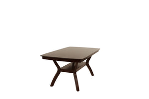 English Elm Formal 66" Square Dining Table with Open Shelf, Espresso Solid Wood Veneer, Contemporary Design B011P207142