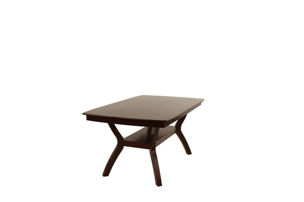 English Elm Formal Counter Height Dining Table Set with Open Shelf and Four Upholstered Side Chairs, Solidwood Finish for Contemporary Gatherings Espresso 69 L x 45 W x 8 H B011S01096