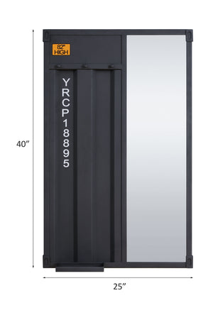 English Elm Cargo Gunmetal Mirror with Safety Guard Rails, Fixed Ladder & 3 Hooks – Sleek Metal Design for Modern Spaces B2726P256350