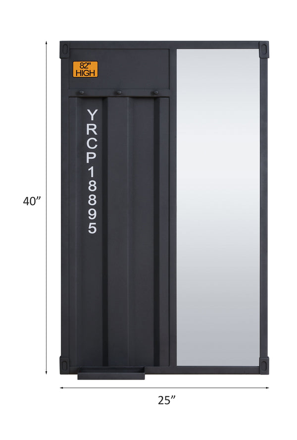 English Elm Cargo Gunmetal Mirror with Safety Guard Rails, Fixed Ladder & 3 Hooks – Sleek Metal Design for Modern Spaces B2726P256350