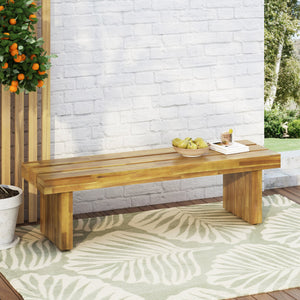 English Elm Christopher Knight Home® - NAHANNI Bench - Natural Acacia Wood Rustic Outdoor Slat Design, Durable 57" Wide Seating Charm 65663.00