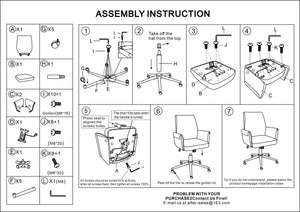 English Elm Mid-back Striped Fabric Office Chair with Gold Base Ergonomic Memory Foam Lumbar Black W2311P420441