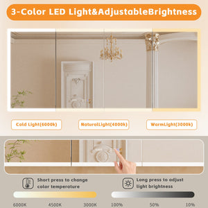 English Elm Lighted Aluminum Medicine Cabinet Smart Mirror with Anti-fog Led and Built-in Usb Outlet W5609P461522