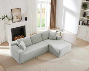 English Elm L-Shaped Cloud Sectional Sofa - Plush Modular Sleeper, No Assembly, Light Grey Comfort For Any Space W2339P306766