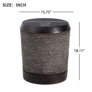 English Elm Outdoor Mgo Speckled Pedestal Side Table Retro Bohemian Accent for Patio or Living Room N765P382584B