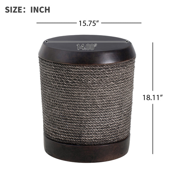 English Elm Outdoor Mgo Speckled Pedestal Side Table Retro Bohemian Accent for Patio or Living Room N765P382584B