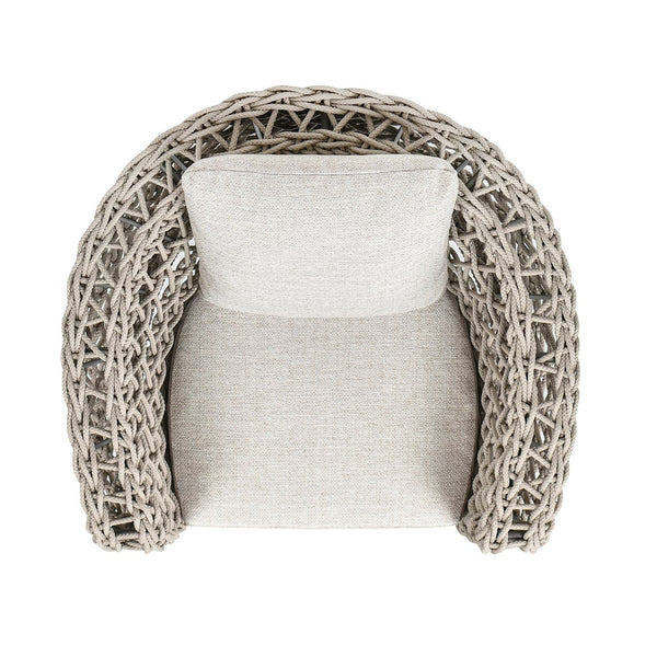 English Elm Jennifer Taylor Home - Everly Barrel Patio Arm Chair with 37.5" W Woven Olefin Frame, Quick-Dry Foam & Removable Covers B2719P245982