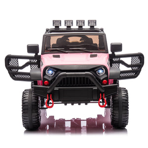 English Elm 24v Kids Electric Ride on Car with Parental Remote Dual Motors and Four Wheel Suspension Pink W1578P208320