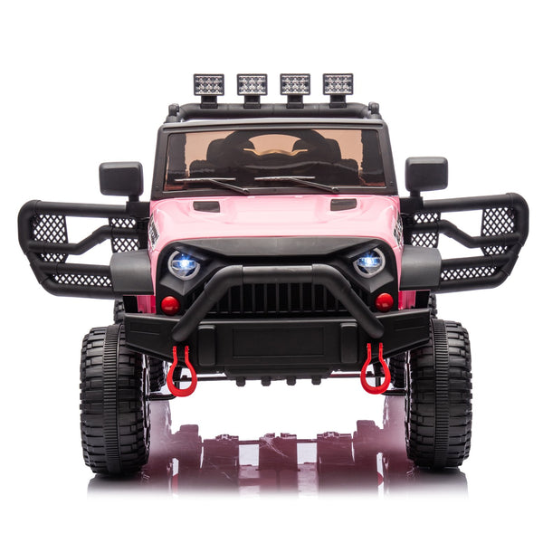 English Elm 24v Kids Electric Ride on Car with Parental Remote Dual Motors and Four Wheel Suspension Pink W1578P208320