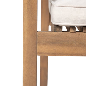 English Elm Christopher Knight Home® - Patio Acacia Wood Dining Chairs Set of 2 with Waterproof Cushions, Ergonomic Armrests, 400 lb Capacity Beige,Brown N779P234497B