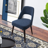 English Elm Ashcroft Furniture - Juliana Mid Century Modern Blue Fabric Dining Chair (Set Of 2)