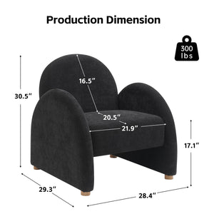 English Elm Modern Boucle Accent Armchair - Stylish, Comfortable Upholstered Lounge Chair For Any Space Decor T3903P372603