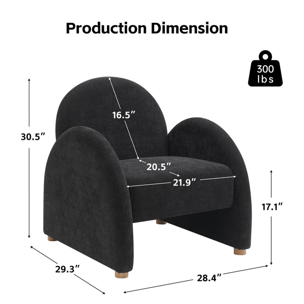English Elm Modern Boucle Accent Armchair - Stylish, Comfortable Upholstered Lounge Chair For Any Space Decor T3903P372603