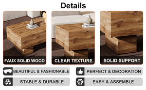 English Elm This modern rectangular coffee table with wood texture MDF, 300 lb capacity, easy 10-15 min assembly W1151P271517