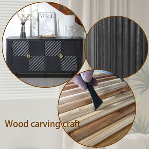 English Elm Accent Storage Cabinet - Stylish Modern Buffet With Adjustable Shelves For Entryway & Living Room W2729P202567
