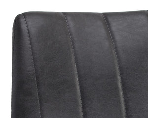 Sunpan Drew Dining Chair Set of 2 - Mid-Century Modern Design with Channel Tufting for Compact Spaces Black / Bravo Portabella