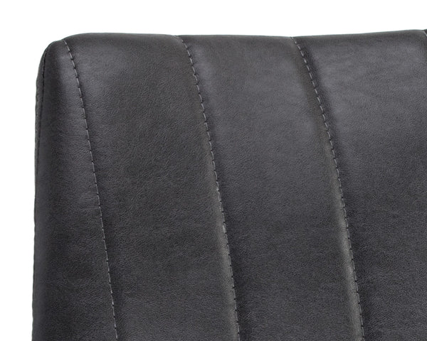 Sunpan Drew Dining Chair Set of 2 - Mid-Century Modern Design with Channel Tufting for Compact Spaces Black / Bravo Portabella