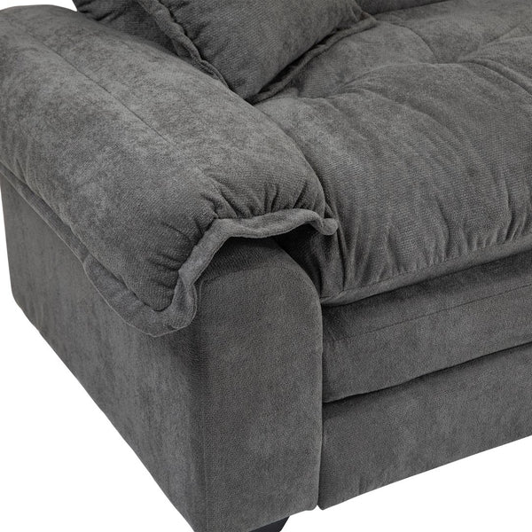 English Elm 84" Chenille Sofa Loveseat with Memory Foam & Pocket Springs, Plush Dual-Layer Comfort, Sturdy Frame Grey W676S00013