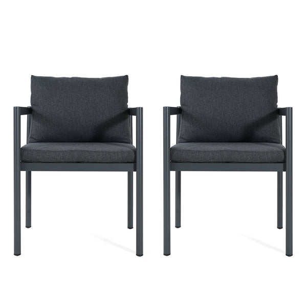 English Elm Outdoor Aluminum Patio Dining Chairs Set of 2 with Cushions Rust Proof Frame N779P369116G