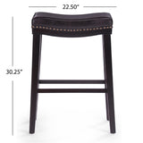 Christopher Knight Home® - Noble House - Rosalie Brown Leather Saddle Stool (Set of 2)