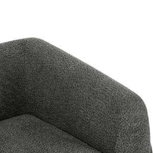 English Elm Christopher Knight Home® - Modern Upholstered Round Arm Accent Chair with Velvet Finish, Elegant Curved Back and Three Legs Design Dark Gray,Walnut 39.5 L x 32.5 W x 23.25 H N776P216196C