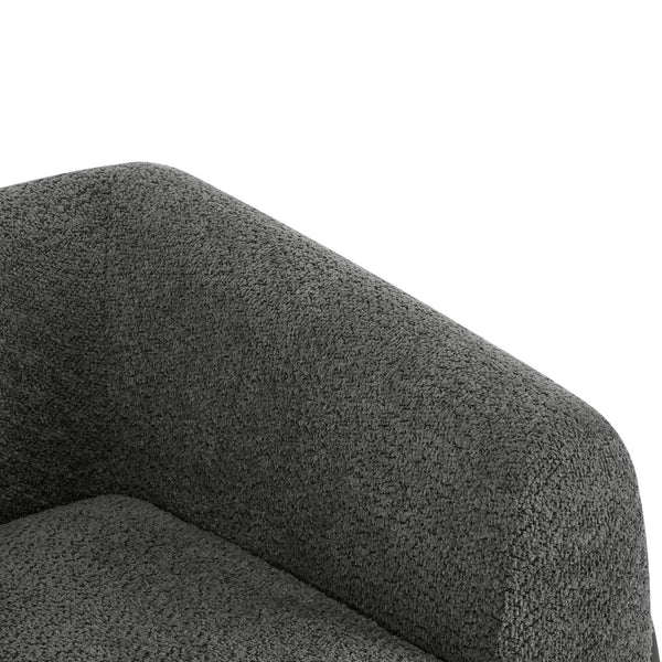 English Elm Christopher Knight Home® - Modern Upholstered Round Arm Accent Chair with Velvet Finish, Elegant Curved Back and Three Legs Design Dark Gray,Walnut 39.5 L x 32.5 W x 23.25 H N776P216196C