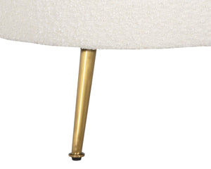 Sunpan CLEA Lounge Chair in Altro White Boucle - Sculptural Comfort with Gold Stainless Steel Legs 107571