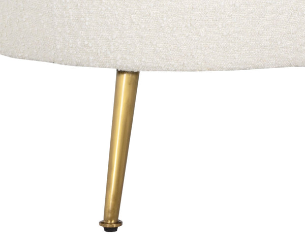 Sunpan CLEA Lounge Chair in Altro White Boucle - Sculptural Comfort with Gold Stainless Steel Legs 107571