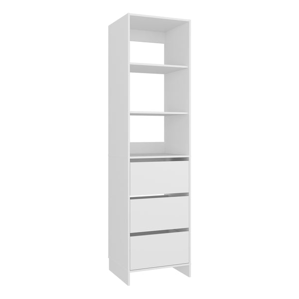 English Elm Maplewood Slim Vertical Closet Cabinet for Small Spaces with Upper Enclosed Storage B092S00302