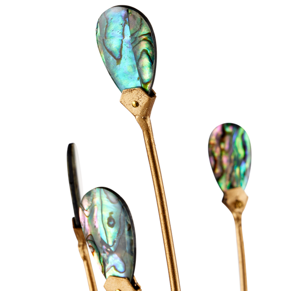 Delphos Chandelier - Elegant Nature-Inspired Fixture with Iridescent Paua Shells & Gold Finish