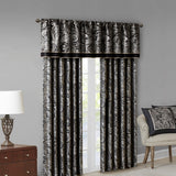 Madison Park Aubrey Traditional Jacquard Window Valance MP41-1606 Black