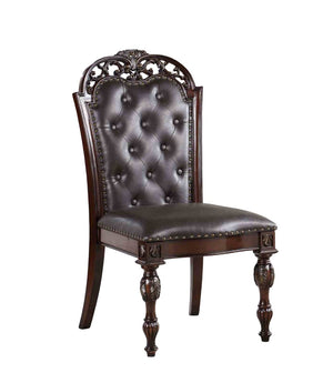 English Elm Traditional Elegant 2pc Arm Chair Set with Upholstered Seats, Ornate Corbels, Solid Rubberwood Finish Brown,Cherry,Espresso 26 L x 46 W x 14 H B2741P408855