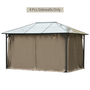 English Elm Outsunny 10' X 12' Gazebo Sidewall Set - Durable Panels, Hooks & C-Rings For Shade & Privacy W2225P174265-GIGA