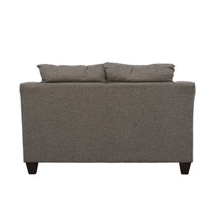 English Elm Tatum Upholstered Loveseat with Flared Arms Welt Trim and Warm Wood Legs B062P357785