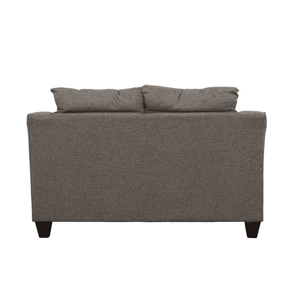 English Elm Tatum Upholstered Loveseat with Flared Arms Welt Trim and Warm Wood Legs B062P357785