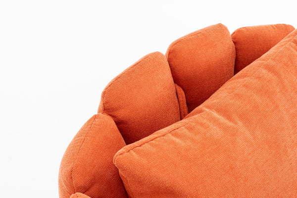 English Elm Decorative Chenille Barrel Tub Chair with Pocket Coil Cushion for Cozy Reading Nooks Orange W5188P462023