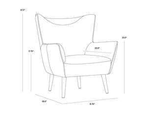 Sunpan Luther Lounge Chair - Mid-Century Modern Design with Faux Leather and Espresso Wood Legs for Comfort Tobacco Tan