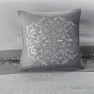 English Elm Embroidered 8-Piece Comforter Set In Serene Grey For King Beds – Cozy Microfiber With Elegant Accents B03594922