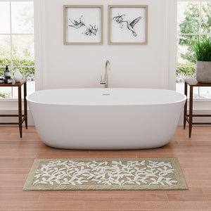 JLA Home Madison Park - Cotton Tufted Leaf Bath Rug with OEKO-TEX Safety, Plush Absorbent Cotton, Skid-Resistant Backing 60 L x 24 W x 0.5H MP72-8342