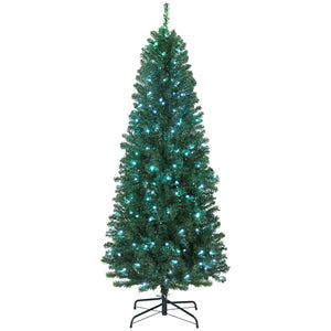 English Elm 6ft Slim Fir Artificial Tree 899 Tips 240 Led Multicolor Lights Remote Holiday T3971P412545