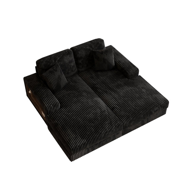 English Elm Convertible Corduroy Sleeper Sofa Chair - Oversized Modern Lounge, Plush Comfort For Guests & Home W1793S00034