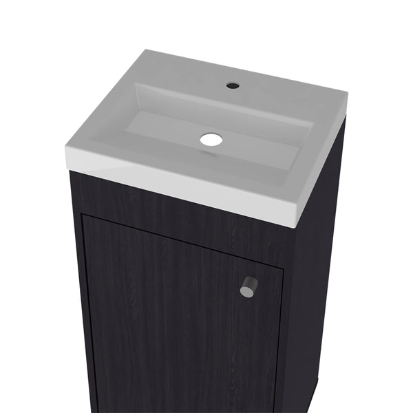 English Elm Waterford Compact Bathroom Vanity with Integrated Sink and Spacious Cabinet for Small Bathrooms Black B092P329252