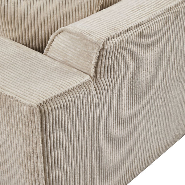 English Elm 78.74" Modular Sectional Sofa with Corduroy Upholstery, High-Density Foam Comfort, Modern Compact Couch W1036S00061