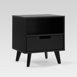 Hans Mid-century Modern Modern 1-Drawer Midcentury Nightstand